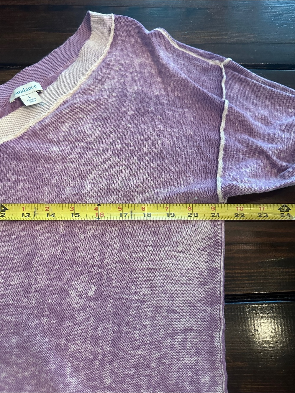 Sundance Samantha Lilac V-Neck casual 100% cotton hi lo Large sweater - Picture 9 of 14
